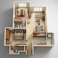 Floor plan of 2 BHK 626 Sq. Ft. Apartment in Lodha Eternis Serena C, Mumbai