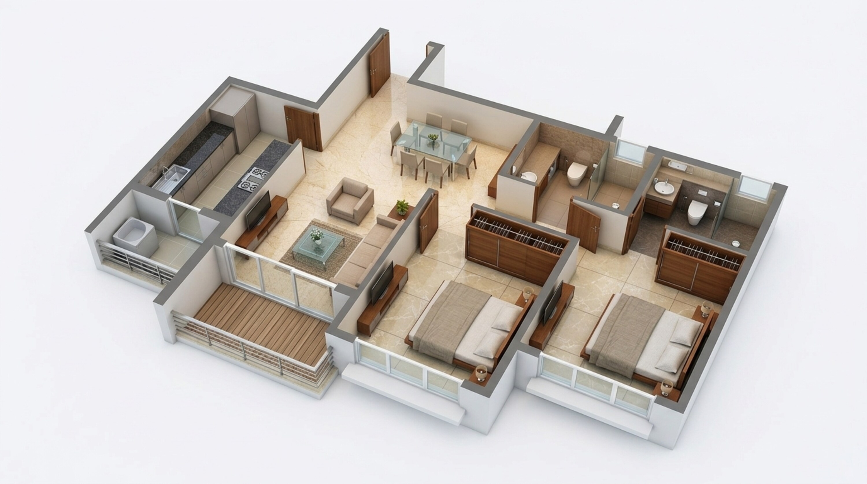 Floor plan of 2 BHK 776 Sq. Ft. Apartment in Lodha Eternis Serena C, Mumbai