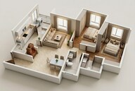 Floor plan of 2 BHK 788 Sq. Ft. Apartment in Lodha Eternis Serena C, Mumbai