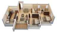 Floor plan of 2 BHK 798 Sq. Ft. Apartment in Lodha Eternis Serena C, Mumbai