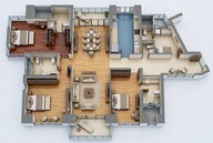 Floor plan of 3 BHK 2058 Sq. Ft. Apartment in K Raheja Vivarea Building No 3 Tower E, Mumbai
