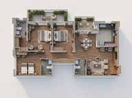 Floor plan of 3 BHK 1776 Sq. Ft. Apartment in Ashiana Anmol Phase 2, Gurgaon