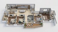 Floor plan of 4 BHK 2338 Sq. Ft. Apartment in Puravankara Purva Orient Grand, Bangalore