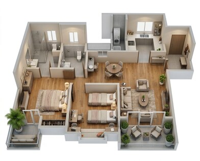 Floor plan of 2 BHK 510 Sq. Ft. Apartment in Yashwin Orizzonte Phase 2, Pune