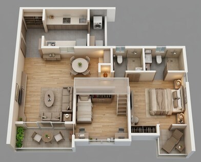Floor plan of 2 BHK 630 Sq. Ft. Apartment in Yashwin Orizzonte Phase 2, Pune