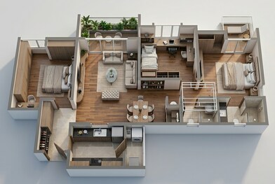 Floor plan of 3 BHK 753 Sq. Ft. Apartment in Yashwin Orizzonte Phase 2, Pune