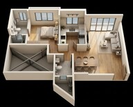 Floor plan of 1 BHK 450 Sq. Ft. Apartment in JP Esquire, Thane