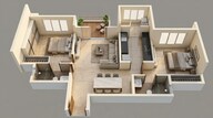 Floor plan of 2 BHK 659 Sq. Ft. Apartment in Lodha Woods, Mumbai