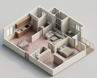 Floor plan of 1 BHK 469 Sq. Ft. Apartment in Runwal Gardens Phase 4, Thane