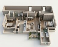 Floor plan of 2 BHK 531 Sq. Ft. Apartment in Runwal Gardens Phase 4, Thane