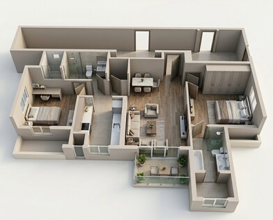Floor plan of 2 BHK 531 Sq. Ft. Apartment in Runwal Gardens Phase 4, Thane