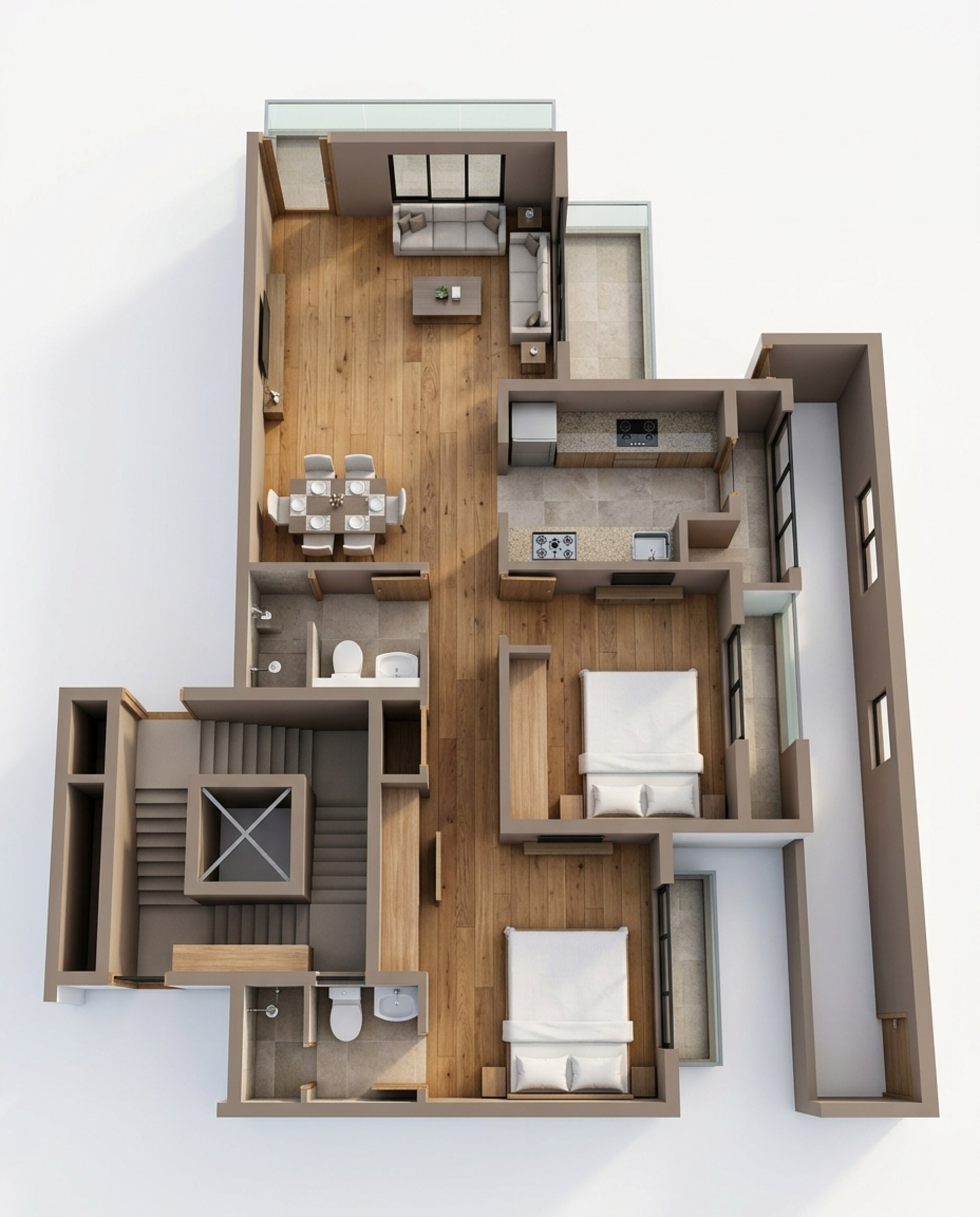Floor plan of 2 BHK 622 Sq. Ft. Apartment in Runwal Gardens Phase 4, Thane