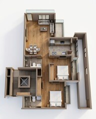 Floor plan of 2 BHK 622 Sq. Ft. Apartment in Runwal Gardens Phase 4, Thane