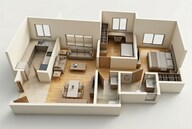 Floor plan of 2 BHK 502 Sq. Ft. Apartment in Runwal My City Phase II Cluster 05, Thane