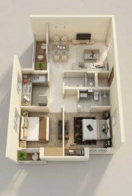 Floor plan of 2 BHK 931 Sq. Ft. Apartment in Salarpuria Amarana Residences, Kolkata