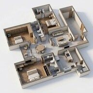 Floor plan of 3 BHK 1826 Sq. Ft. Apartment in Sobha Arbor, Chennai