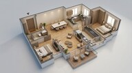 Floor plan of 2 BHK 865 Sq. Ft. Apartment in Lodha Sterling Tower K, Thane