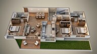 Floor plan of 3 BHK 1256 Sq. Ft. Apartment in Lodha Sterling Tower K, Thane