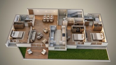 Floor plan of 3 BHK 1256 Sq. Ft. Apartment in Lodha Sterling Tower K, Thane