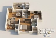 Floor plan of 2 BHK 572 Sq. Ft. Apartment in Kalpataru Srishti Sector 2A, Thane