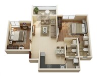 Floor plan of 1 BHK 439 Sq. Ft. Apartment in Rohan Ananta Phase 1, Pune