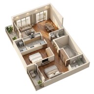 Floor plan of 2 BHK 850 Sq. Ft. Apartment in Birla Tisya, Bangalore