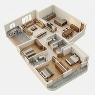 Floor plan of 3 BHK 1156 Sq. Ft. Apartment in Birla Tisya, Bangalore