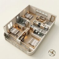Floor plan of 2 BHK 860 Sq. Ft. Apartment in Birla Tisya, Bangalore