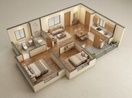 Floor plan of 2 BHK 745 Sq. Ft. Apartment in Shriram WYT Field Phase 2, Bangalore