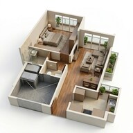 Floor plan of 1 BHK 437 Sq. Ft. Apartment in Shapoorji Pallonji Joyville Virar Phase 6, Palghar