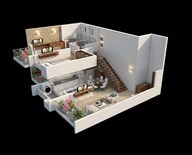Floor plan of 3 BHK 1182 Sq. Ft. Apartment in Mantra Codename Benchmark, Pune