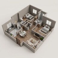 Floor plan of 2 BHK 771 Sq. Ft. Apartment in Adani The Views, Mumbai