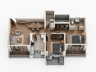 Floor plan of 2 BHK 834 Sq. Ft. Apartment in Adani The Views, Mumbai