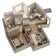 Floor plan of 1 BHK 490 Sq. Ft. Apartment in Mantra Mesmer, Pune