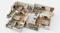 Floor plan of 3 BHK 723 Sq. Ft. Apartment in Conscient Habitat 102, Gurgaon