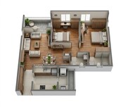 Floor plan of 2 BHK 512 Sq. Ft. Apartment in Vilas Javdekar Yashone Hinjawadi Phase 2, Pune