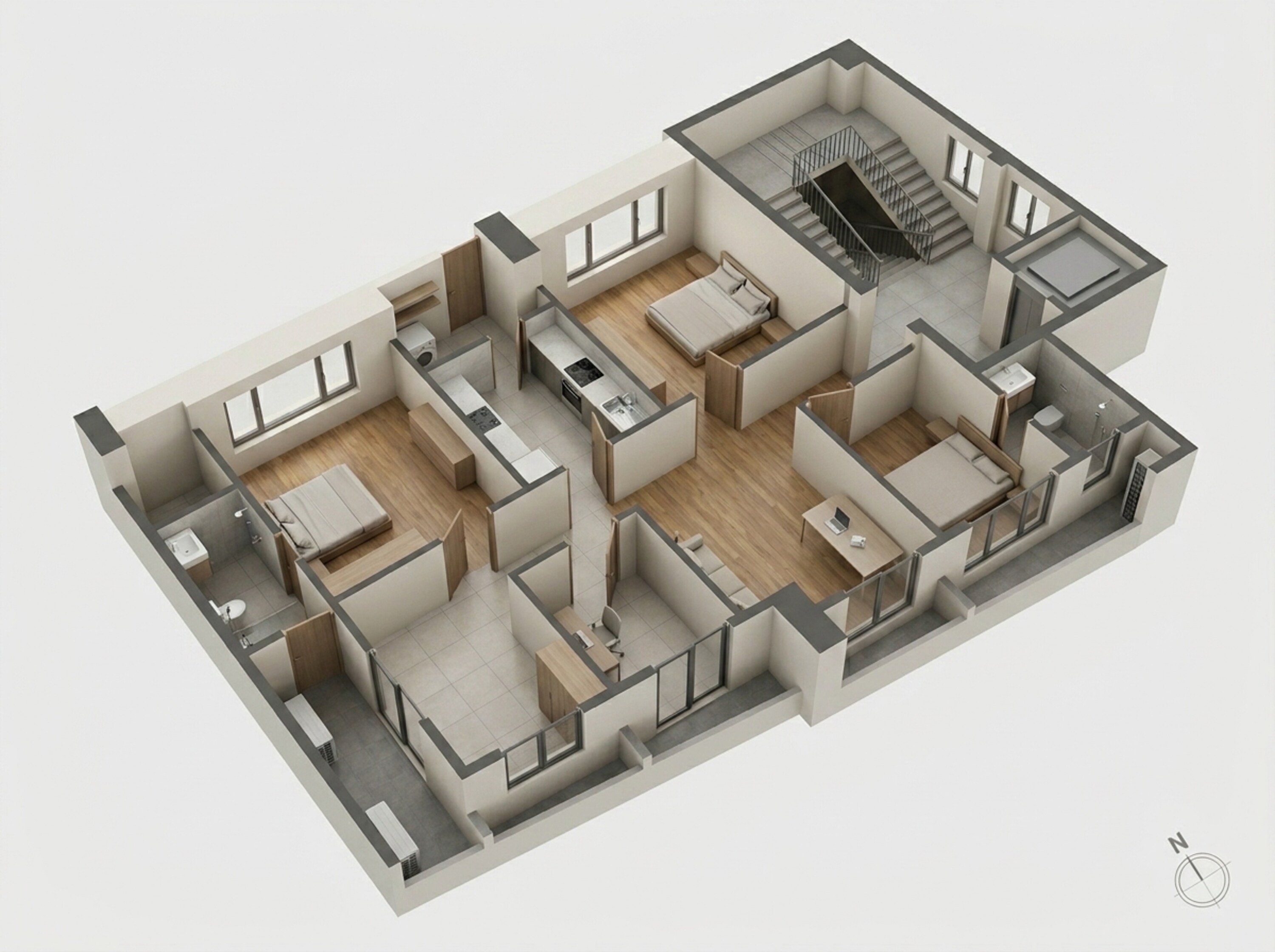 Floor plan of 2 BHK 854 Sq. Ft. Apartment in Birla Niyaara, Mumbai
