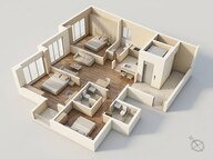 Floor plan of 3 BHK 1151 Sq. Ft. Apartment in Birla Niyaara, Mumbai