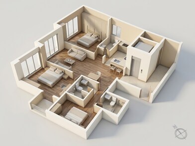 Floor plan of 3 BHK 1151 Sq. Ft. Apartment in Birla Niyaara, Mumbai