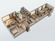 Floor plan of 4 BHK 1864 Sq. Ft. Apartment in Birla Niyaara, Mumbai