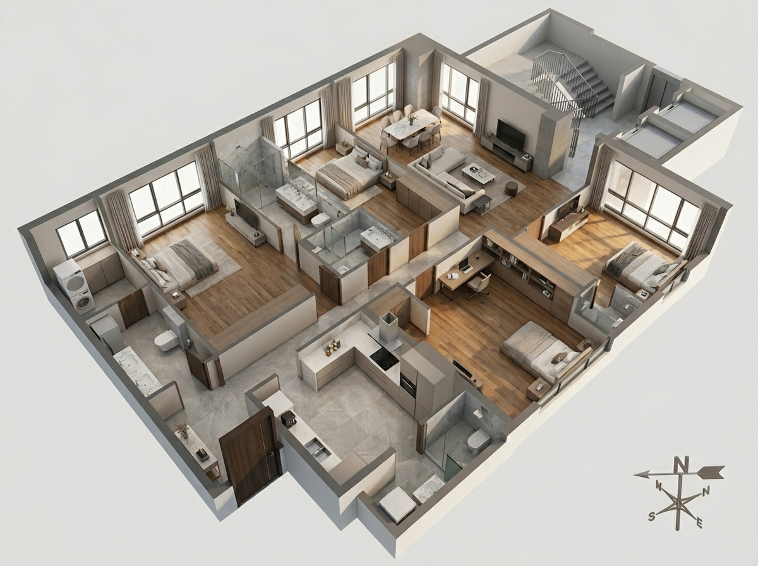 Floor plan of 4 BHK 2167 Sq. Ft. Apartment in Birla Niyaara, Mumbai
