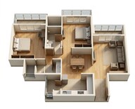 Floor plan of 2 BHK 1255 Sq. Ft. Apartment in Godrej Bliss, Noida