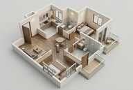 Floor plan of 2 BHK 897 Sq. Ft. Apartment in Srijan Solus, Kolkata