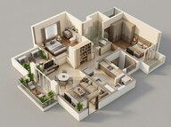 Floor plan of 2 BHK 823 Sq. Ft. Apartment in Godrej Orchard, Kolkata