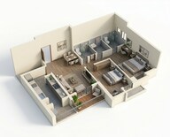 Floor plan of 2 BHK 828 Sq. Ft. Apartment in Kalpataru Parkcity Eternia, Thane