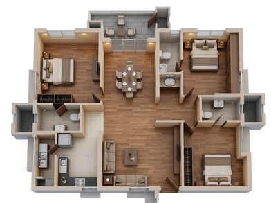 Floor plan of 3 BHK 1500 Sq. Ft. Apartment in Aparna Sarovar, Hyderabad