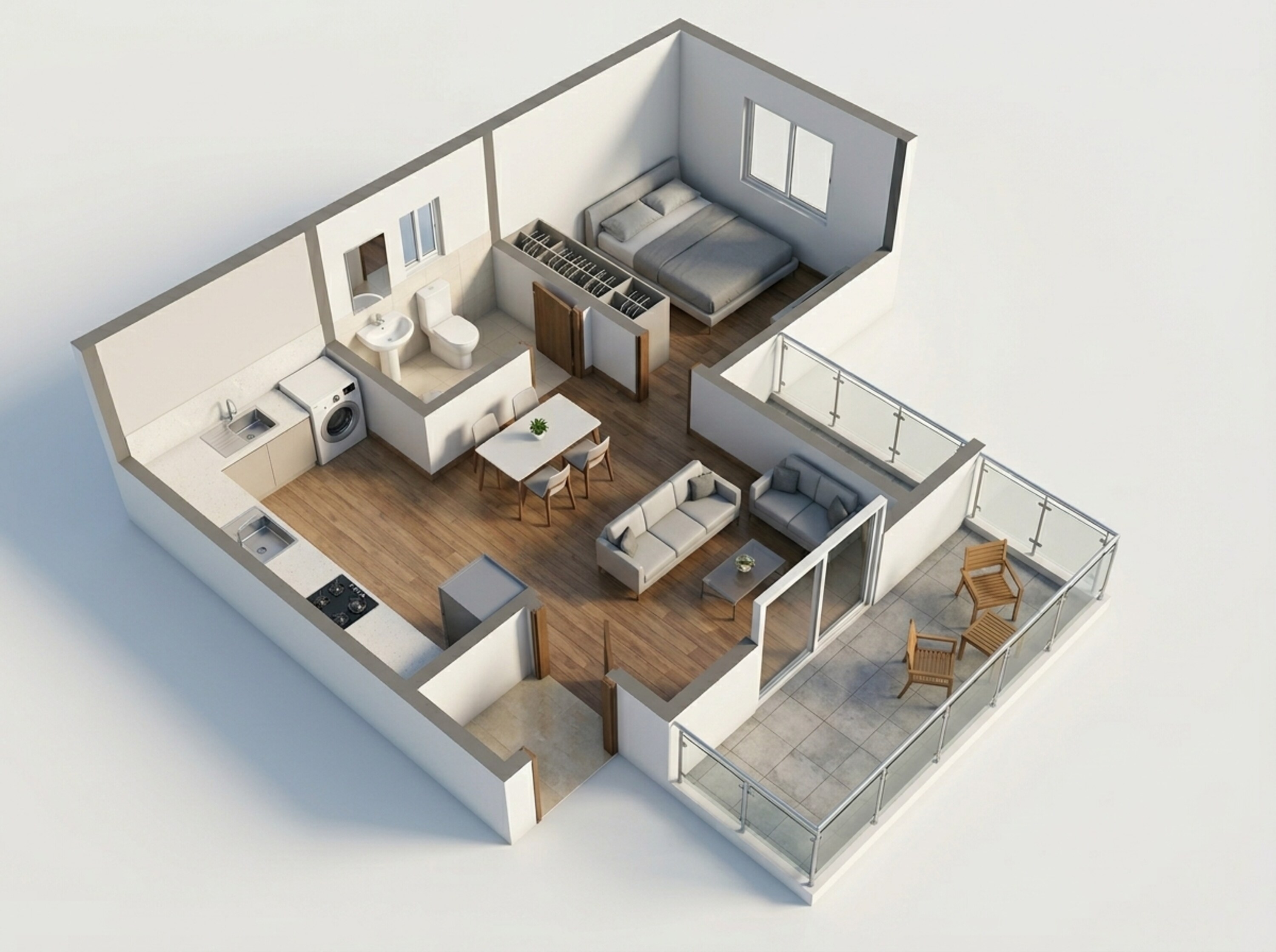 Floor plan of 1 BHK 600 Sq. Ft. Apartment in Godrej Park Retreat, Bangalore