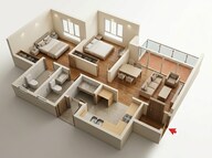Floor plan of 2 BHK 1110 Sq. Ft. Apartment in Godrej Park Retreat, Bangalore