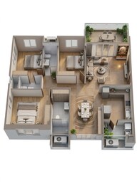 Floor plan of 3 BHK 2320 Sq. Ft. Apartment in Iconica Capitol and The Crown, Vizag