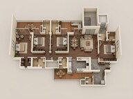 Floor plan of 4 BHK 3363 Sq. Ft. Apartment in Godrej Woods Plumeria, Noida